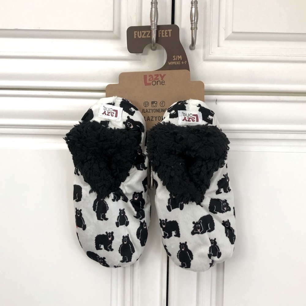 🐻 NWT Lazy One Women’s Family Bear Fuzzy Feet slippers